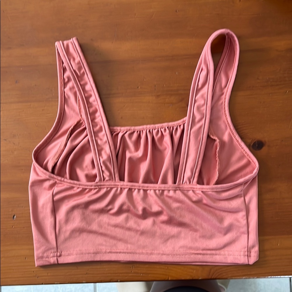 Pink Ruched Crop Top - Picture 2 of 3